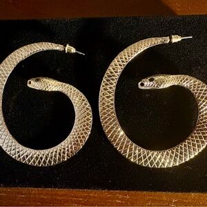 Gold Snake Hoop Earrings